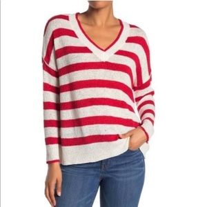 NWT Philosophy Ivory/Red Striped Sweater
